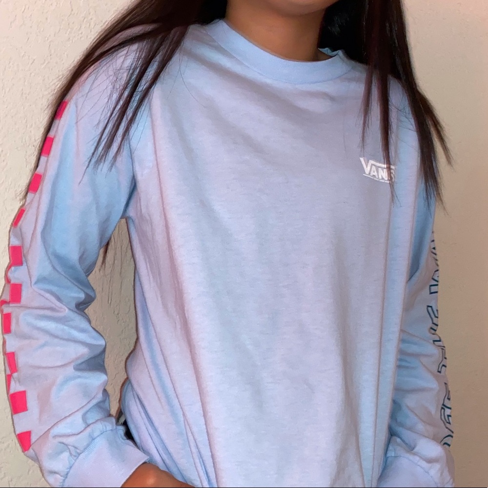 Light blue Vans long sleeve